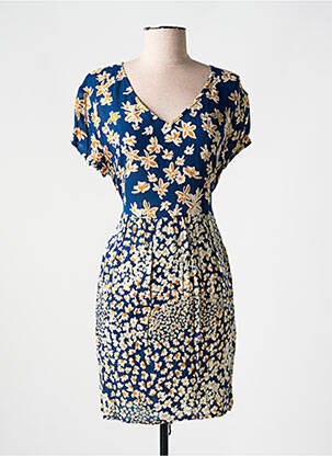 Robe courte manches courtes manches courtes bleu AGATHE & LOUISE femme