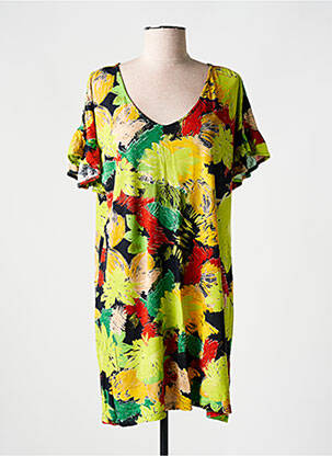 Robe courte manches courtes manches courtes vert AGATHE & LOUISE femme