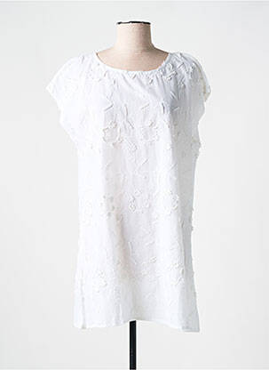 Tunique manches courtes légère et transparente blanc AGATHE & LOUISE femme