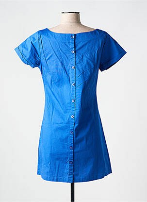 Robe courte fermeture zippée au dos manches courtes bleu AGATHE & LOUISE femme