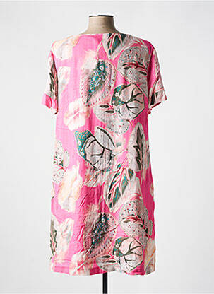 Robe courte manches courtes manches courtes rose DIVAS femme