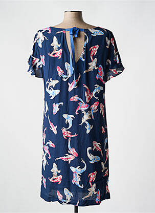 Robe courte manches courtes manches courtes bleu DIVAS femme