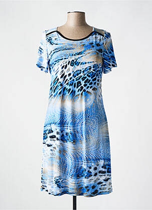 Robe courte manches courtes manches courtes bleu NAYAT femme