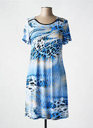 Robe courte manches courtes manches courtes bleu NAYAT femme