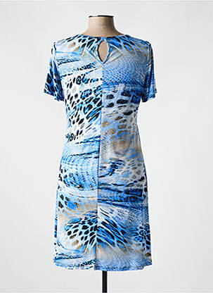 Robe courte manches courtes manches courtes bleu NAYAT femme