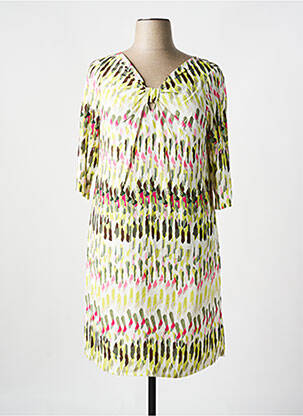 Robe mi-longue manches 3/4 manches 3/4 vert DIVAS femme