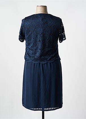 Robe mi-longue manches courtes manches courtes bleu GUY DUBOUIS femme