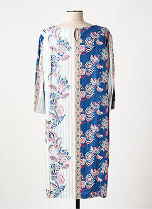 Robe mi-longue manches 3/4 manches 3/4 bleu DIVAS femme