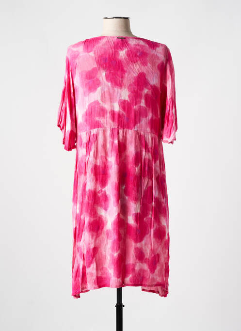 Robe mi-longue coupe fluide manches courtes rose AGATHE & LOUISE femme