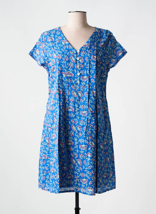 Robe courte manches courtes manches courtes bleu AGATHE & LOUISE femme