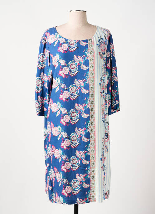 Robe mi-longue manches 3/4 manches 3/4 bleu DIVAS femme