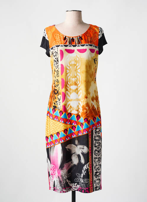 Robe mi-longue jaune ARONA pour femme