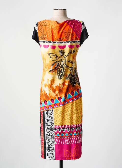 Robe mi-longue jaune ARONA pour femme