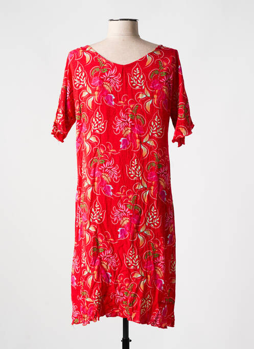 Robe mi-longue rouge COLINE pour femme