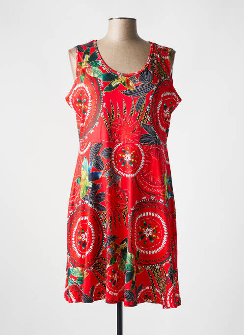 Robe mi-longue rouge COLINE pour femme