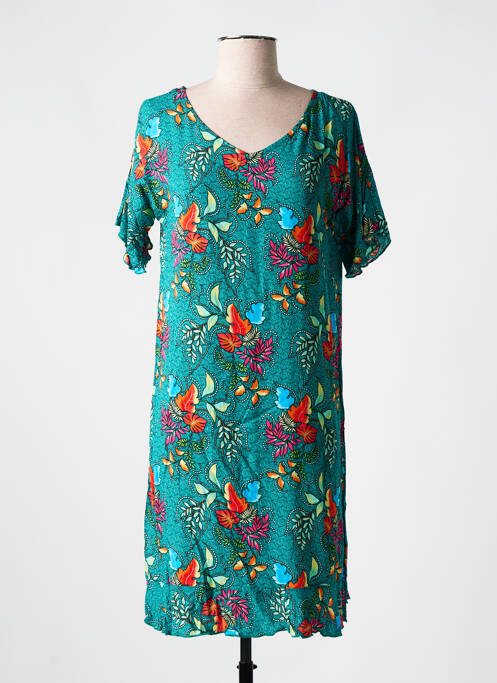 Robe mi-longue vert COLINE pour femme