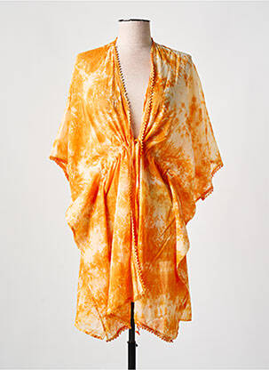 Veste kimono légère et transparente orange L'ATELIER D'ANNA femme