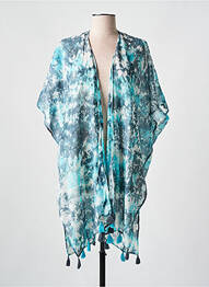 Veste kimono imprimé tie and dye bleu L'ATELIER D'ANNA femme