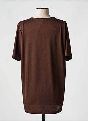 T-shirt stretch manches courtes marron EVALINKA femme