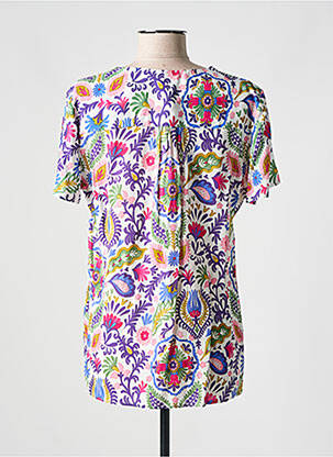 Blouse tissage popeline manches courtes violet TINTA STYLE femme