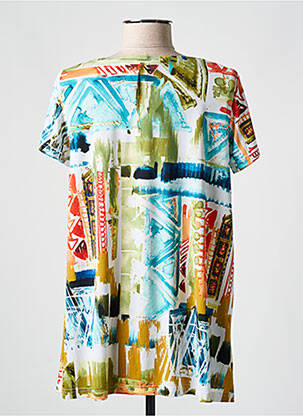 T-shirt imprimé fantaisie manches courtes bleu ARONA femme