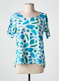 T-shirt imprimé fantaisie manches courtes bleu AGATHE & LOUISE femme