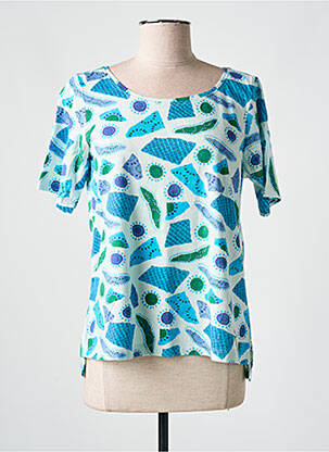 T-shirt imprimé fantaisie manches courtes bleu AGATHE & LOUISE femme