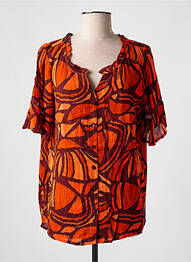 Chemisier manches courtes manches courtes orange AGATHE & LOUISE femme