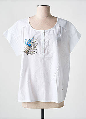 Blouse légère et transparente manches courtes blanc AGATHE & LOUISE femme
