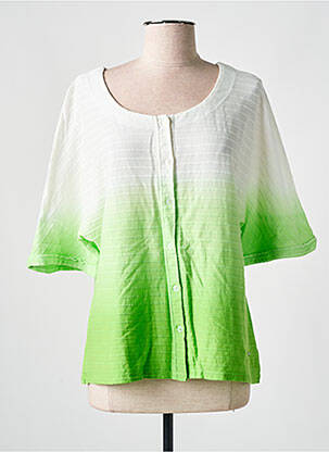 Gilet manches longues col rond vert AGATHE & LOUISE femme