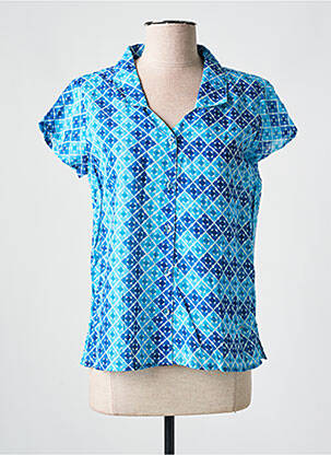Chemisier manches courtes manches courtes bleu AGATHE & LOUISE femme