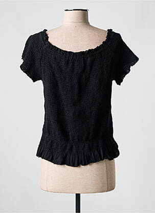 Top stretch manches courtes noir ICONIQUE femme