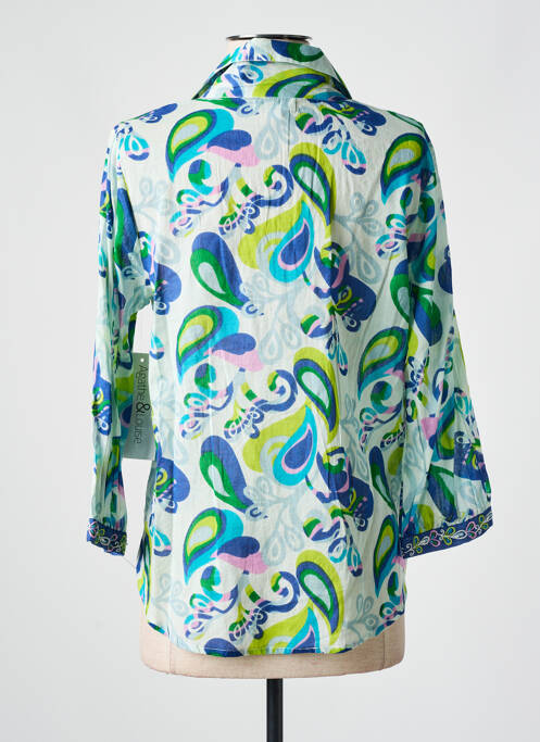 Chemisier coupe cintrée manches 3/4 bleu AGATHE & LOUISE femme