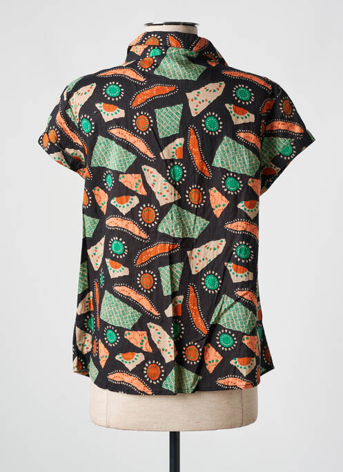 Chemisier manches courtes manches courtes noir AGATHE & LOUISE femme