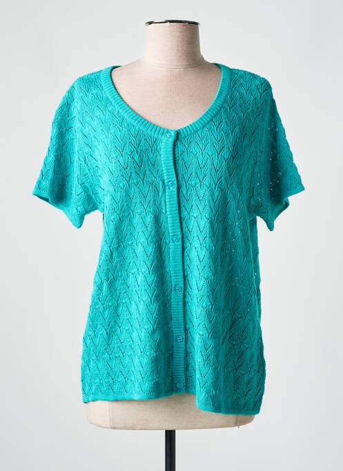 Gilet manches courtes bleu AGATHE & LOUISE pour femme