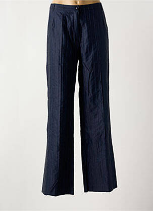 Pantalon droit tissage popeline taille normale bleu HAUBER femme