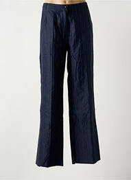 Pantalon droit tissage popeline taille normale bleu HAUBER femme