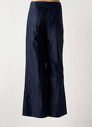 Pantalon droit tissage popeline taille normale bleu HAUBER femme