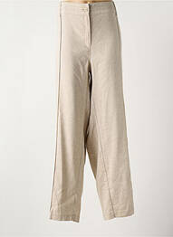 Pantalon droit fermeture zippée sous rabat boutonné taille normale beige FRED SABATIER femme