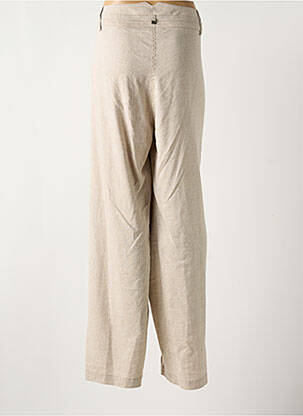 Pantalon droit fermeture zippée sous rabat boutonné taille normale beige FRED SABATIER femme