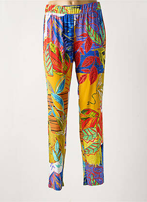 Pantalon droit taille élastique taille normale jaune ARONA femme