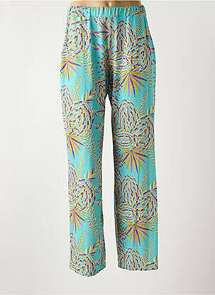 Pantalon droit tissage popeline taille normale vert TINTA femme