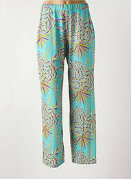 Pantalon droit tissage popeline taille normale vert TINTA femme