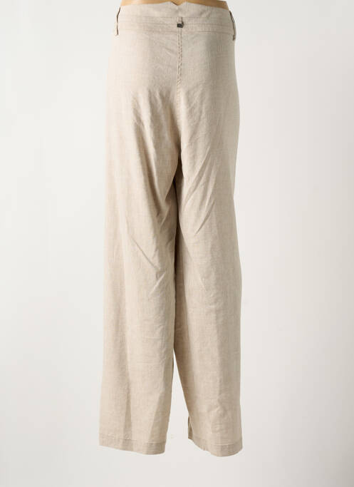 Pantalon droit fermeture zippée sous rabat boutonné taille normale beige FRED SABATIER femme