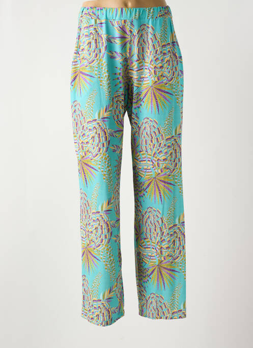 Pantalon droit tissage popeline taille normale vert TINTA femme