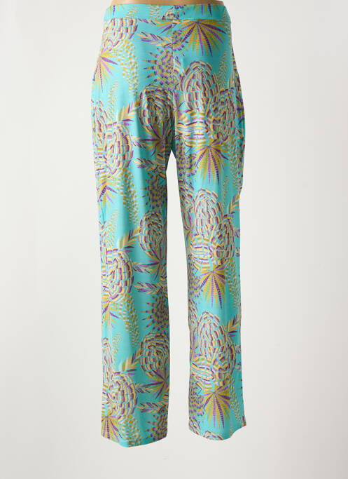 Pantalon droit tissage popeline taille normale vert TINTA femme