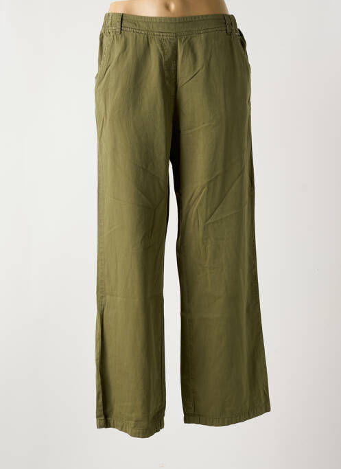 Pantalon droit taille élastique taille normale vert AGATHE & LOUISE femme