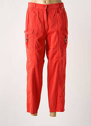 Pantalon 7/8 tissage popeline taille normale rouge AGATHE & LOUISE femme