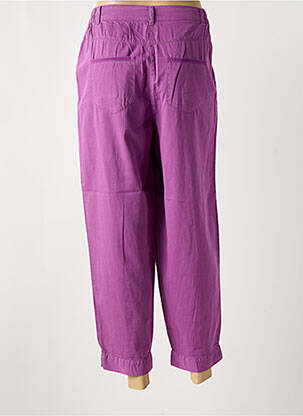 Pantalon 7/8 tissage popeline taille normale violet AGATHE & LOUISE femme