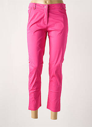 Pantalon 7/8 tissage popeline taille normale rose AGATHE & LOUISE femme
